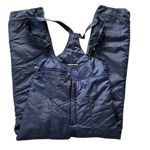 Vintage JC Pennys Bib Mens Medium  Ski Wear Snow Overalls Pants Blue Nylon 80s